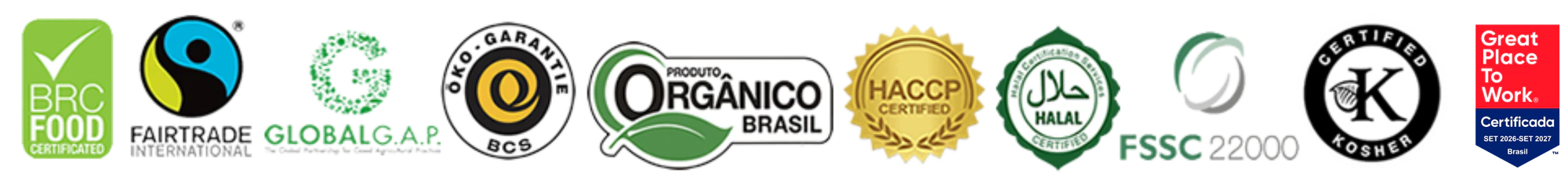 Certificações BRC e prêmios recebidos pela PampaFoods